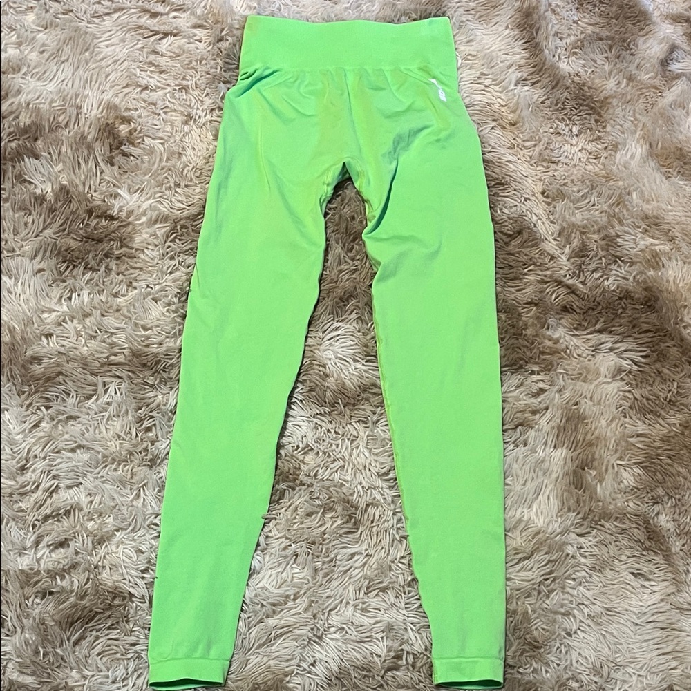 Bo+Tee Women's Lime Green Fitness leggings - Picture 3 of 3